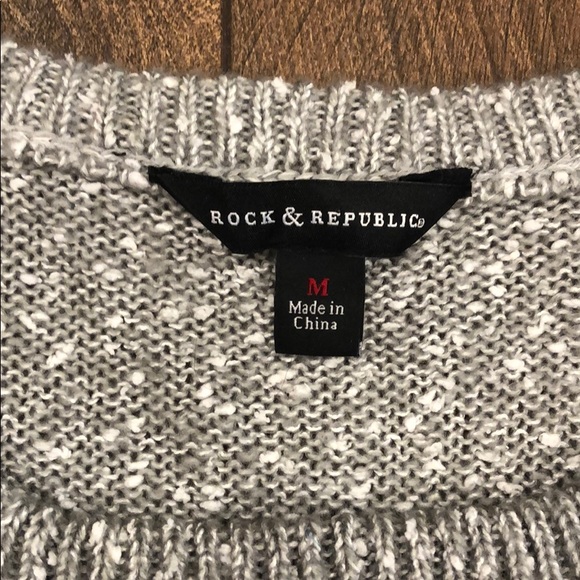 Rock and Republic Gray Ribbon Sweater Size M - Picture 3 of 6